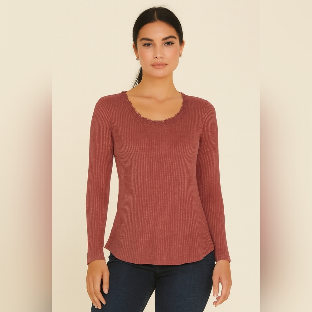 Maurices 24/7 Mauve Long Sleeve Blouse